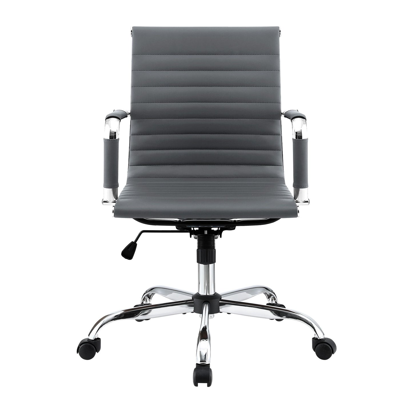 Office Chair – Mid Back, PU Leather, Grey