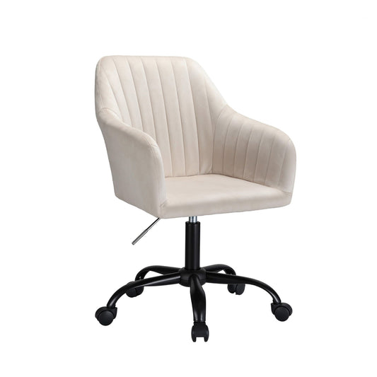 Office Chair – Velvet Seat, Cream