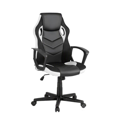TWSC Gaming Office Chair Desk Racing Computer Chairs Executive Home Black & White