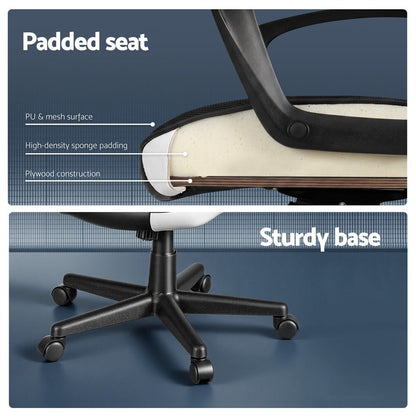 TWSC Gaming Office Chair Desk Racing Computer Chairs Executive Home Black & White