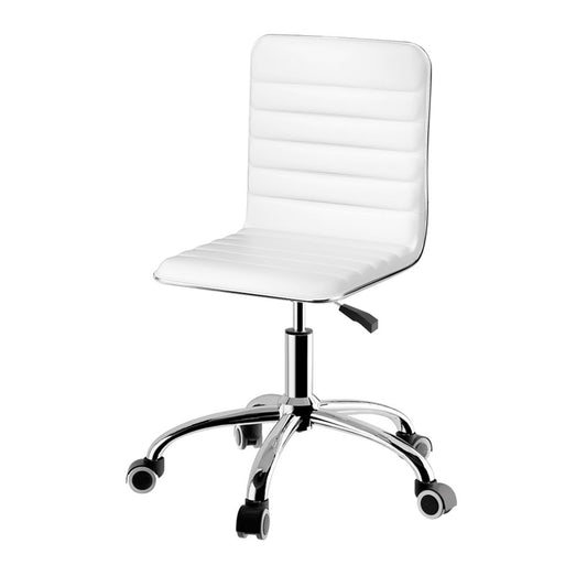 Office Chair – Low Back, PU Leather, White