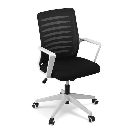 Ergonomic Mesh Office Chair – Lumbar Support, Height Adjustable, Black & White
