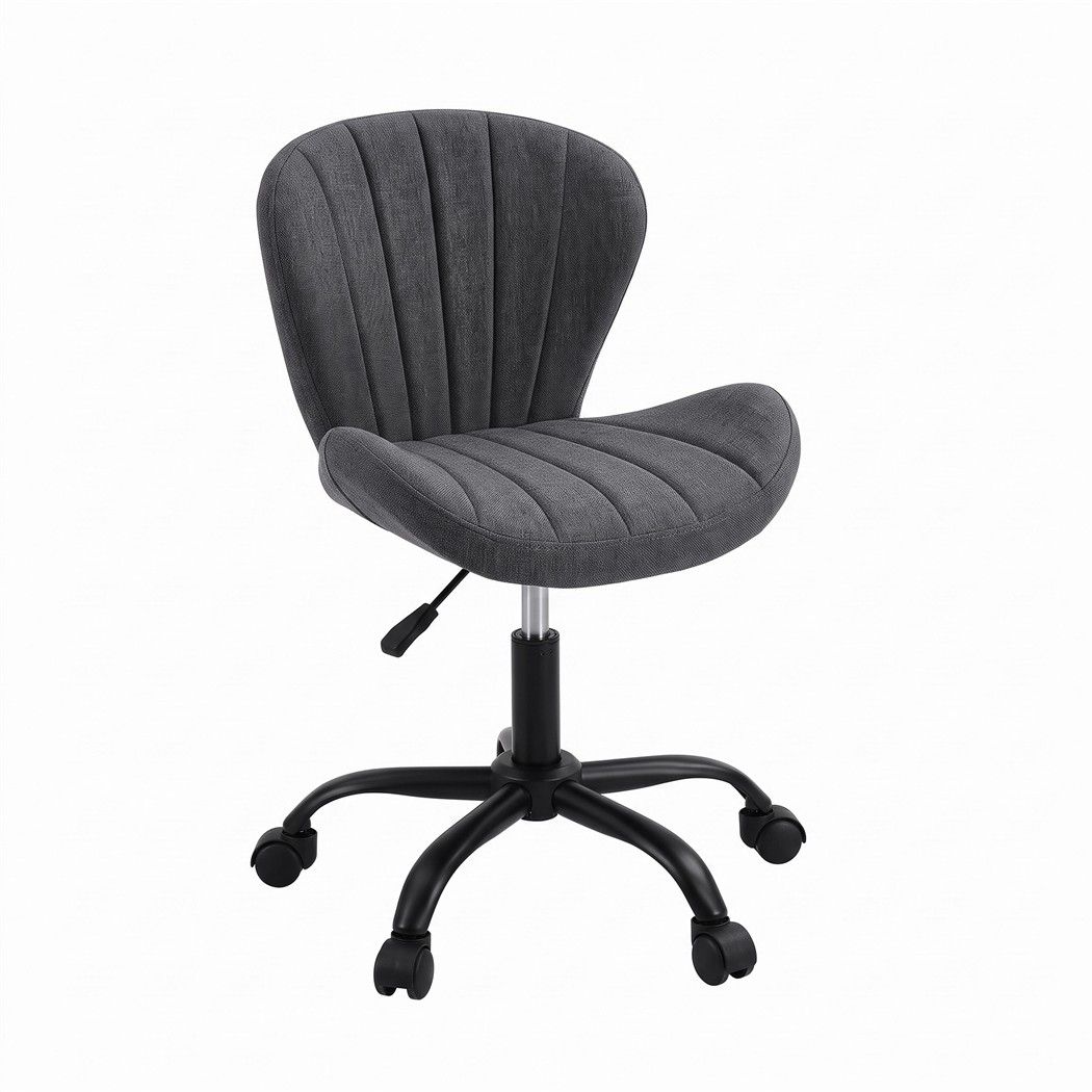 TWSC Ergonomic Office Chair Armless Height Adjustable Computer Desk Chair Fabric Dark Grey