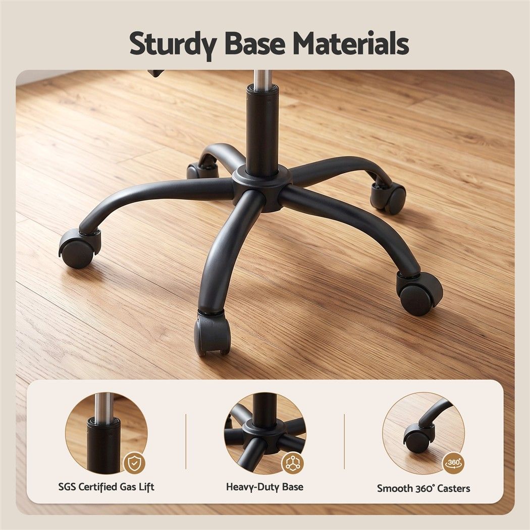 TWSC Ergonomic Office Chair Armless Height Adjustable Computer Desk Chair Fabric Dark Grey