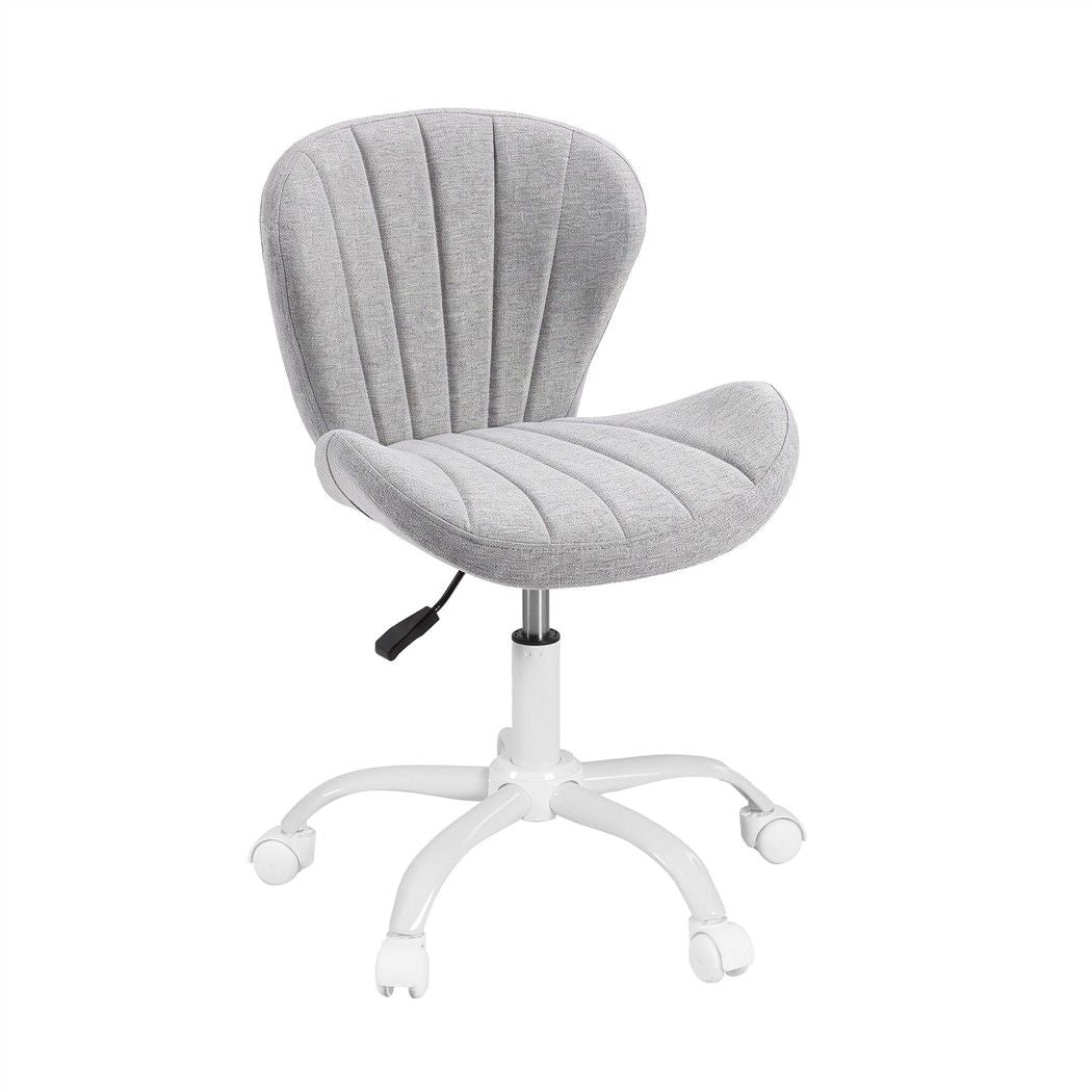 TWSC Ergonomic Office Chair Armless Height Adjustable Computer Desk Chair Fabric Light Grey
