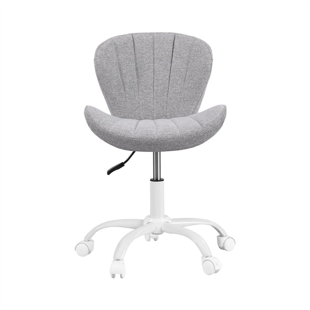 TWSC Ergonomic Office Chair Armless Height Adjustable Computer Desk Chair Fabric Light Grey
