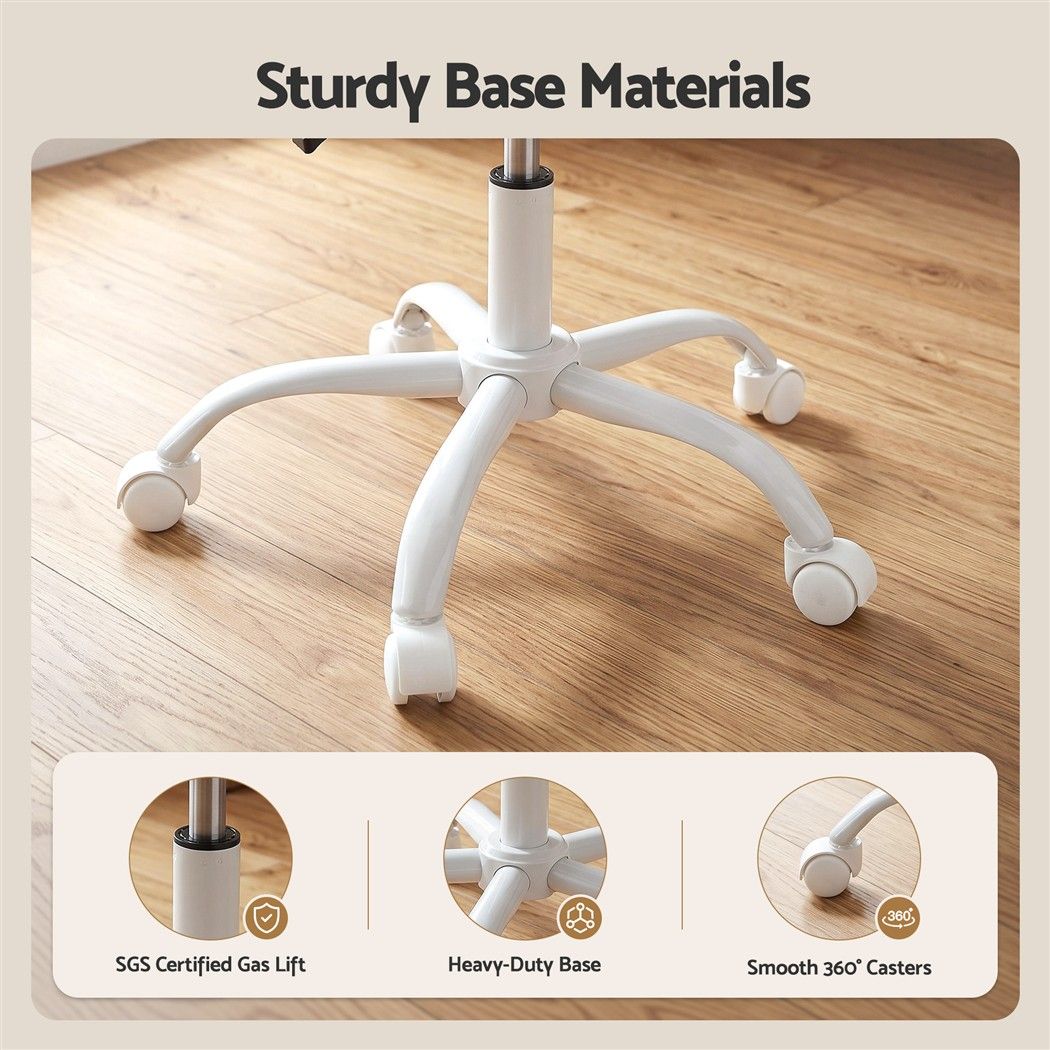 TWSC Ergonomic Office Chair Armless Height Adjustable Computer Desk Chair Fabric Light Grey
