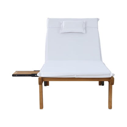 Gardeon sun lounge set with adjustable fir wood loungers and white cushions for outdoor relaxation.