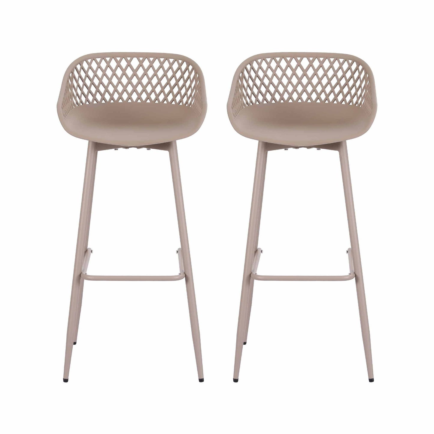 Gardeon 2PC Outdoor Bar Stools Plastic Metal Dining Chair Patio Furniture Coffee