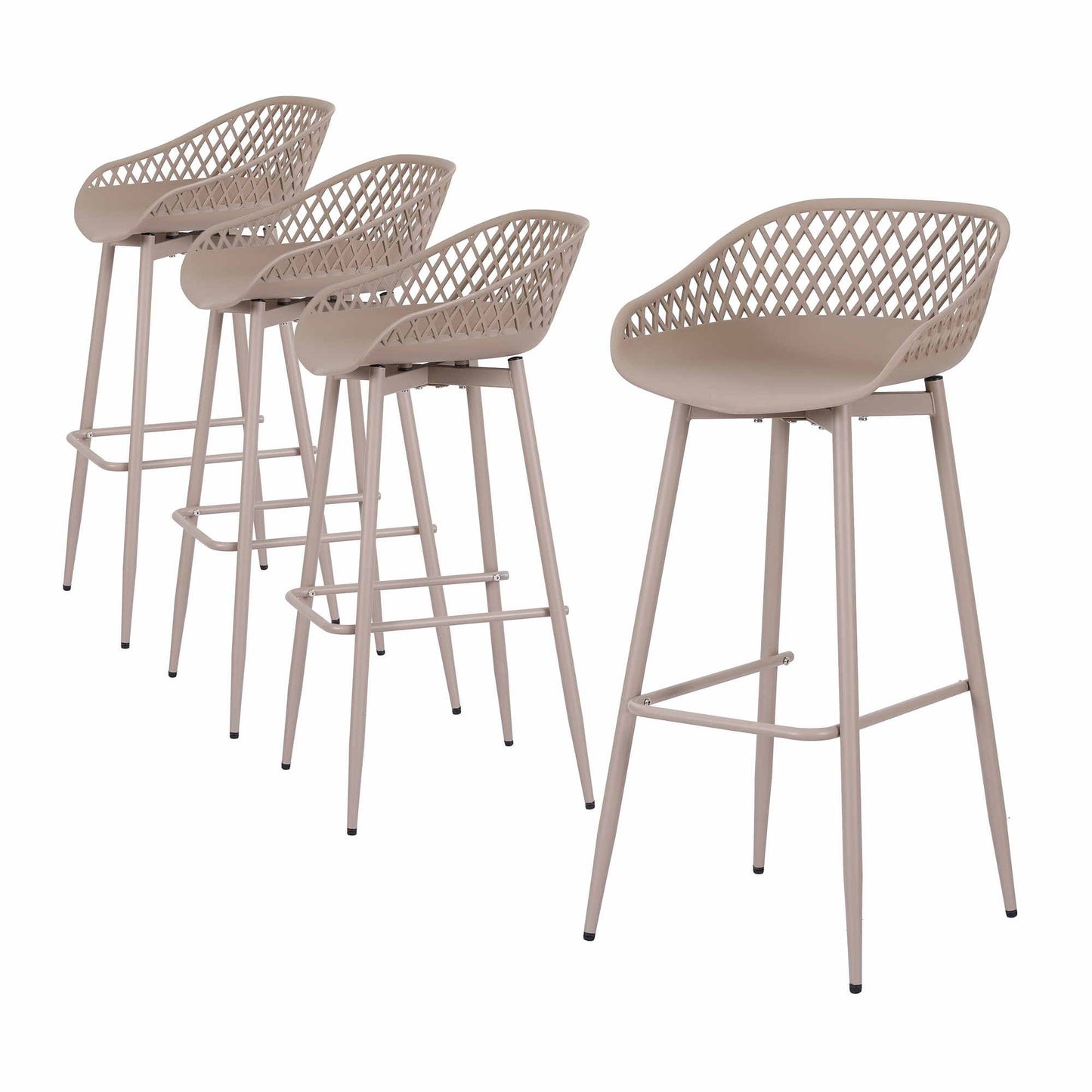 Gardeon 4-Piece Outdoor Bar Stools Plastic Metal Dining Chair Furniture Coffee