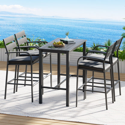 5-Piece Outdoor Bar Set – Dark Grey Aluminium