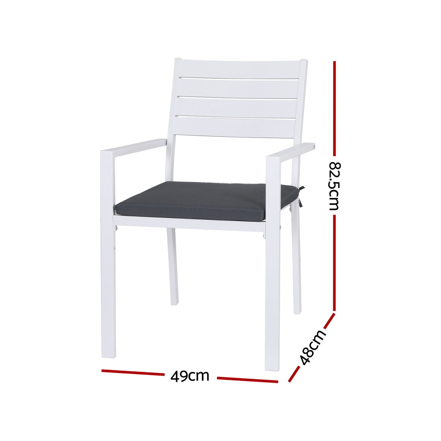 Outdoor Dining Chairs Set – Stackable Aluminum Patio Lounge, White, 4 Pieces