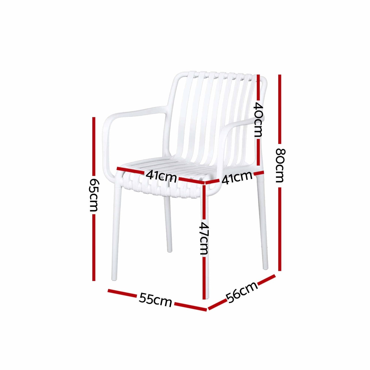 Gardeon 4PC Outdoor Dining Chairs Patio Furniture PP Stackable Chair Garden White