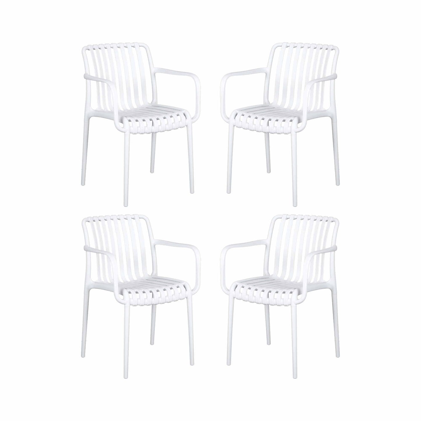 Gardeon 4PC Outdoor Dining Chairs Patio Furniture PP Stackable Chair Garden White