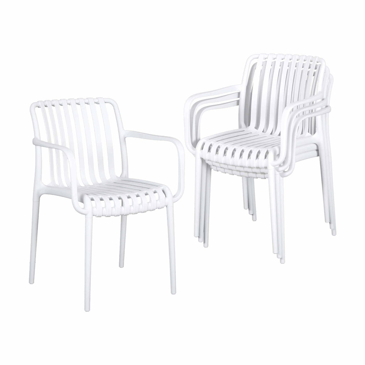 Gardeon 4PC Outdoor Dining Chairs Patio Furniture PP Stackable Chair Garden White