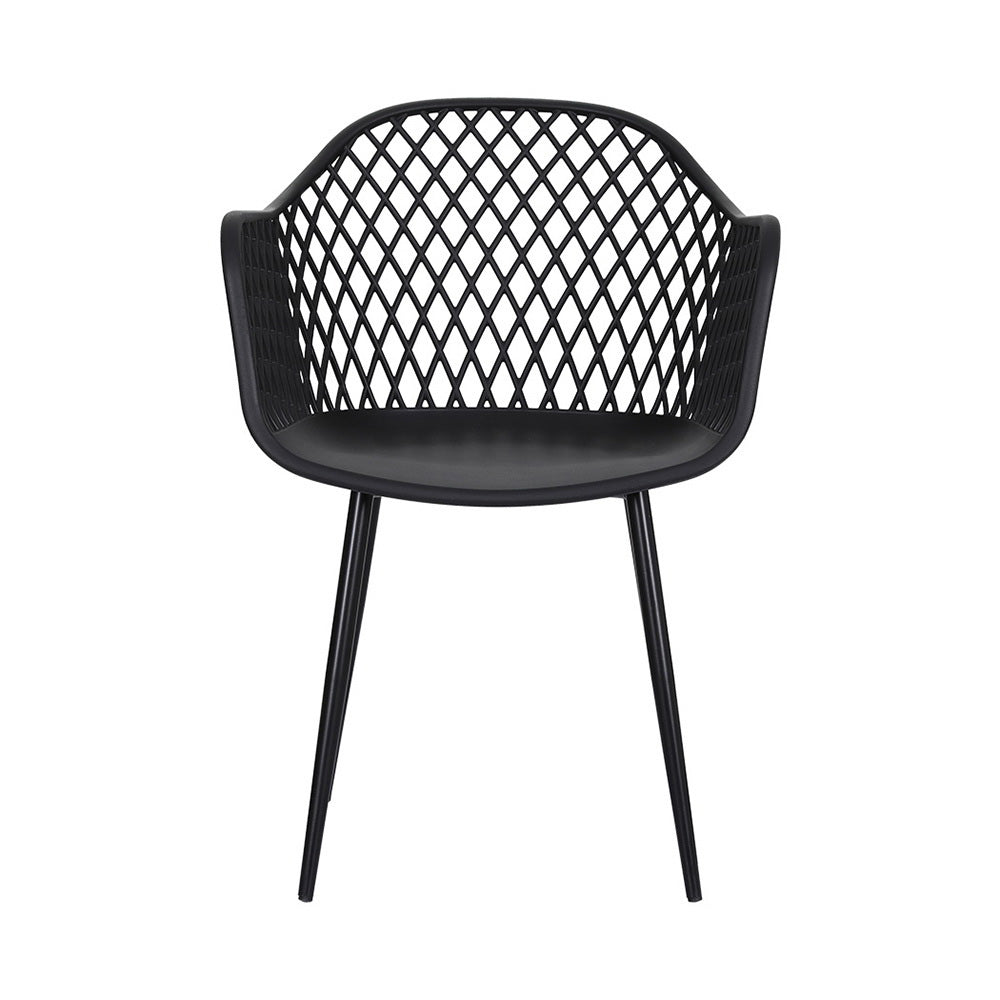 Outdoor Dining Chairs – Water & UV Resistant, Black PP, Set of 4