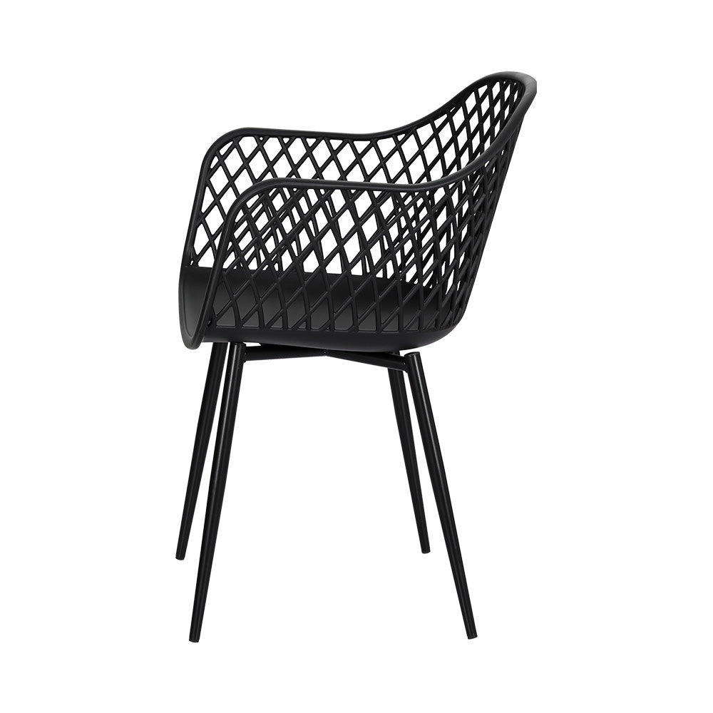 Outdoor Dining Chairs – Water & UV Resistant, Black PP, Set of 4