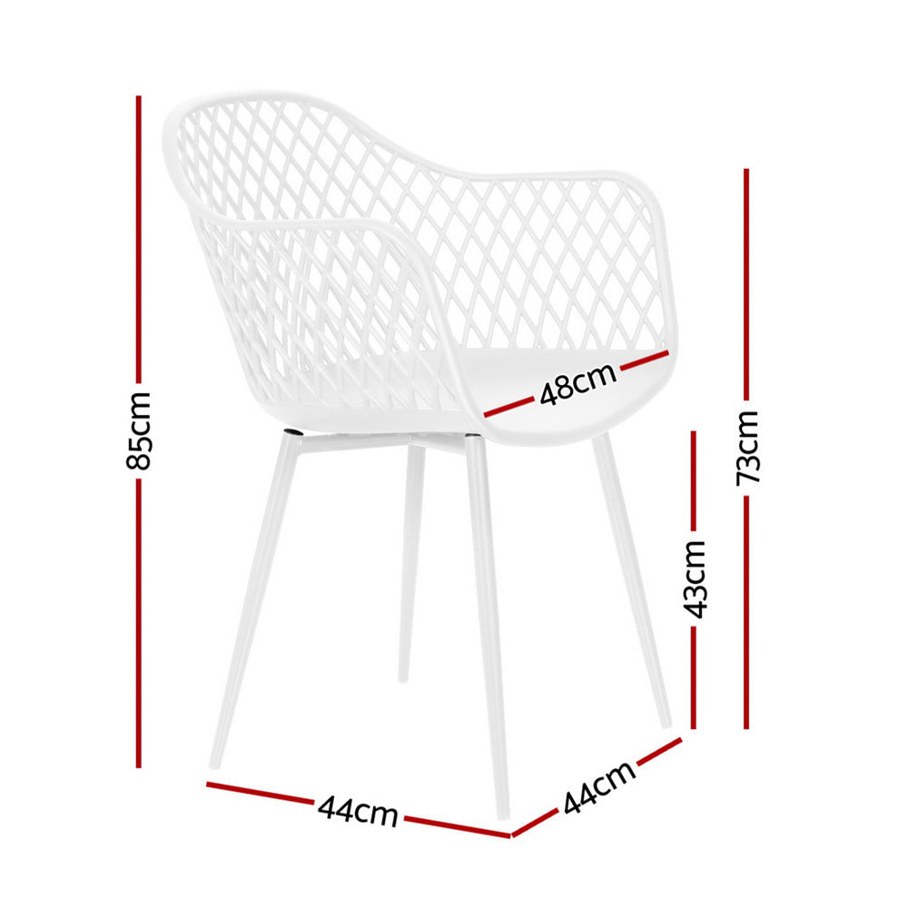 Outdoor Dining Chairs – Water and UV Resistant, White PP, Set of 4