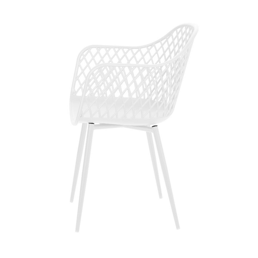 Outdoor Dining Chairs – Water and UV Resistant, White PP, Set of 4