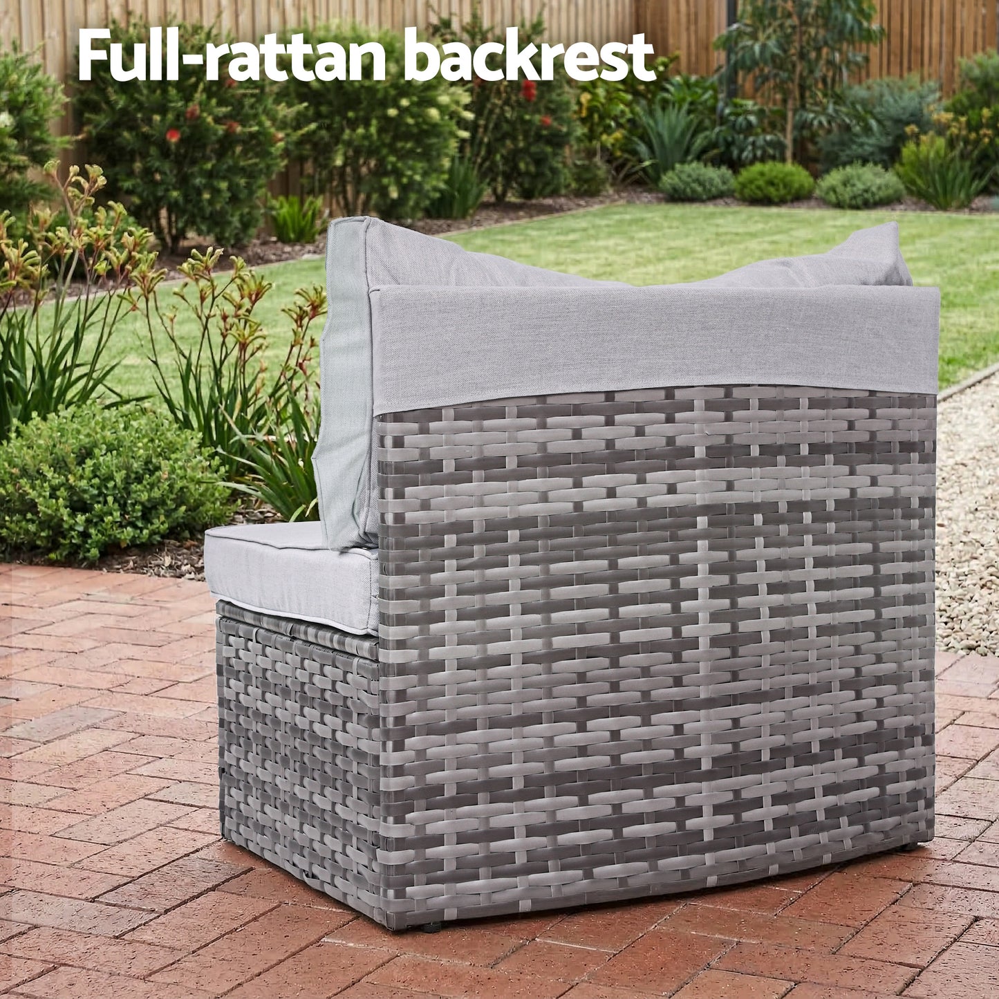 6-Seater Outdoor Sofa Set with Rattan Chairs and Tempered Glass Tables