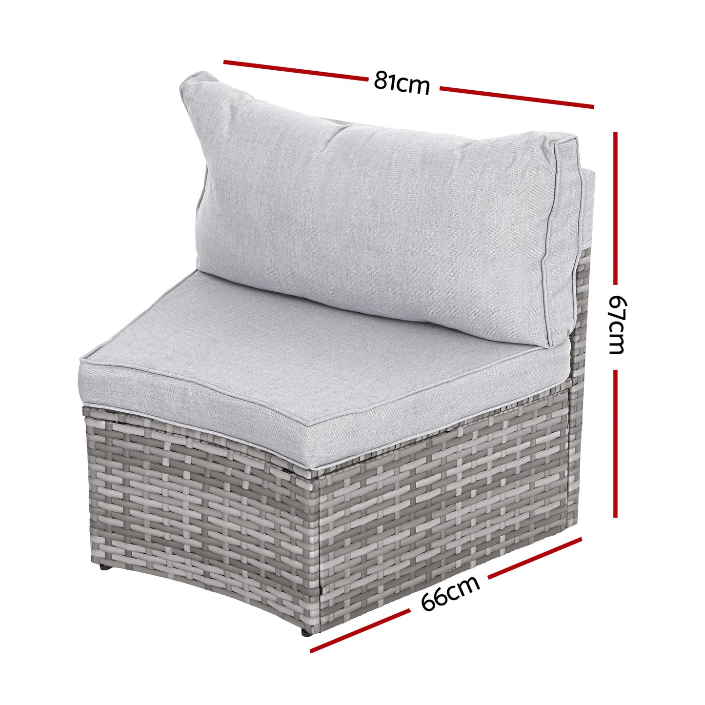 TWSC 2 PCS Outdoor Sofa Set Rattan Modular Chair Garden Patio Furniture Grey