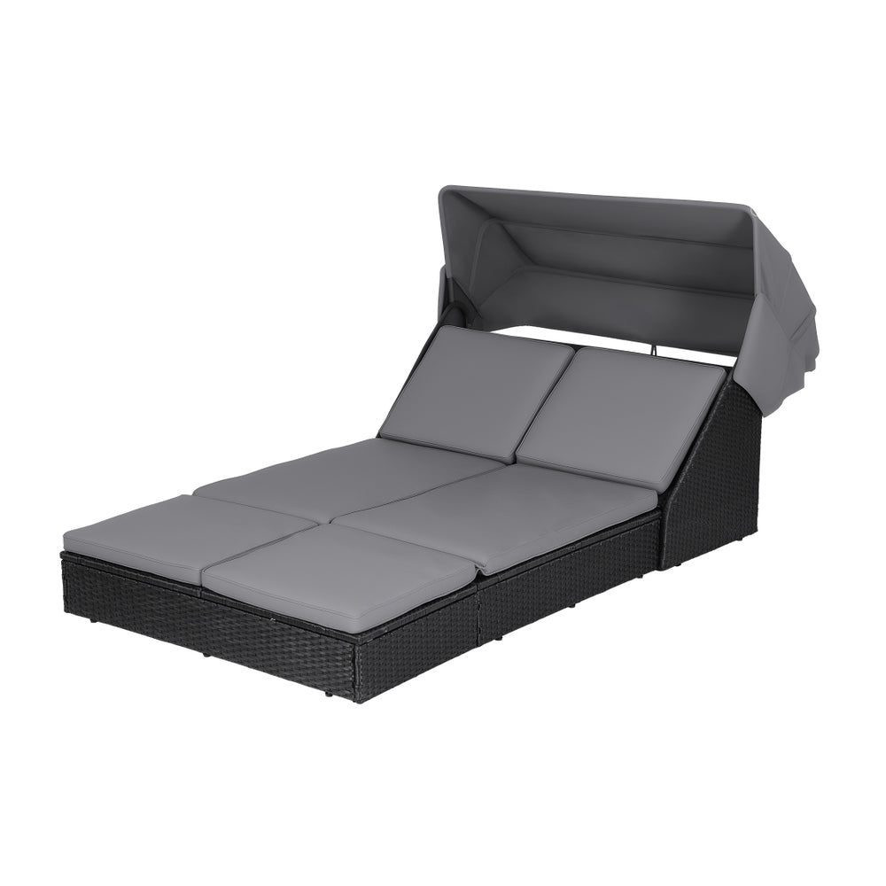 Outdoor Daybed – Adjustable Backrest, Weather-Resistant PE Rattan