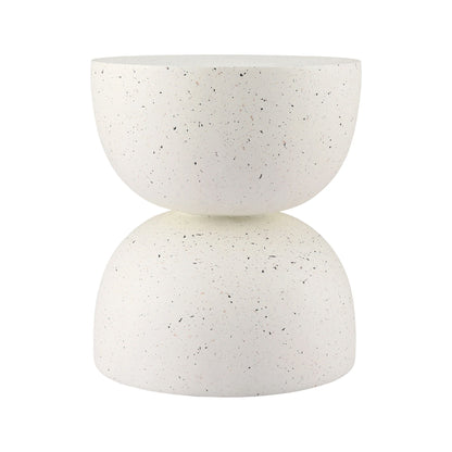 TWSC Hourglass Outdoor Side Table – White Terrazzo Look — product-only alternate view
