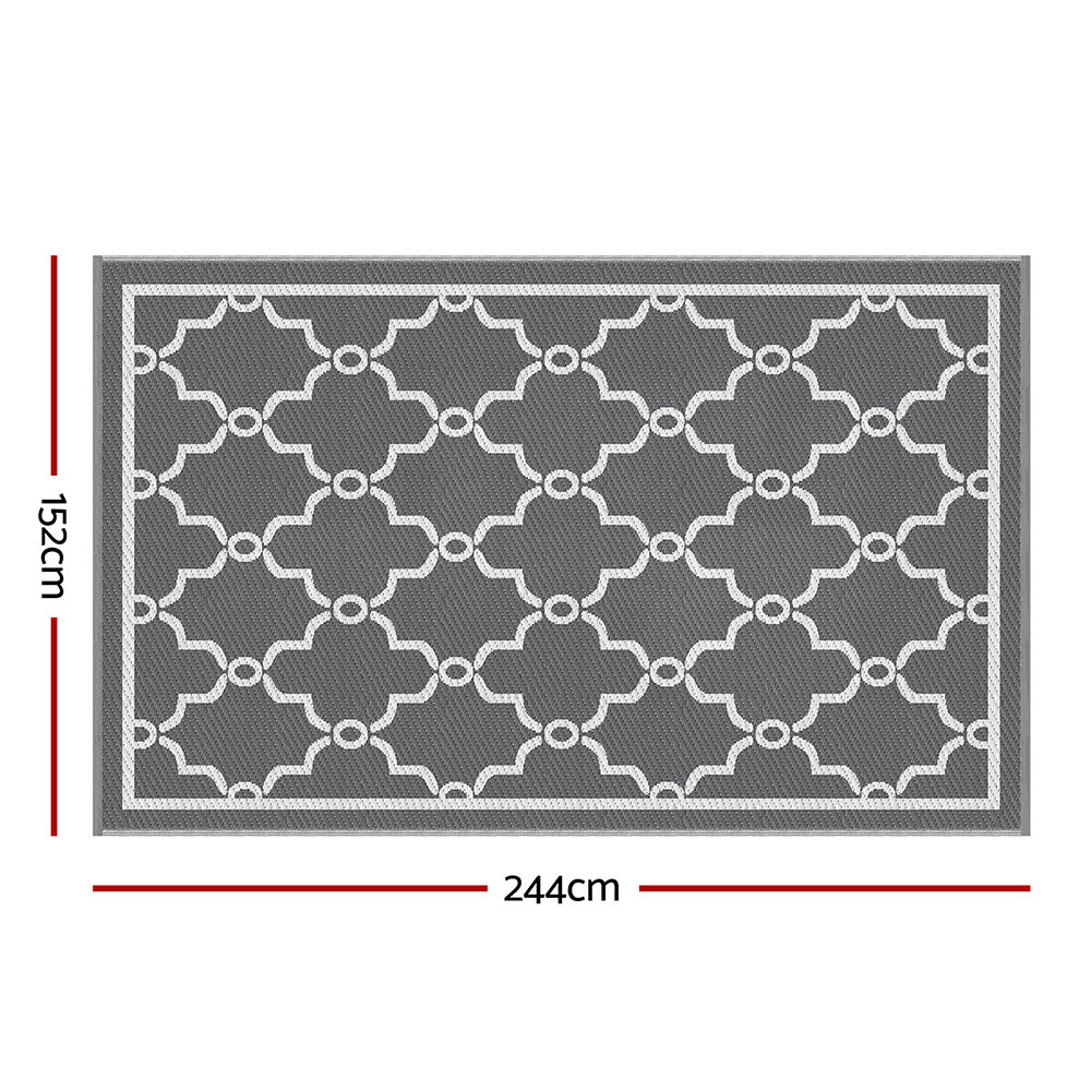 Outdoor Reversible Patio Rug – Weather-Resistant, 152x244cm, Polypropylene