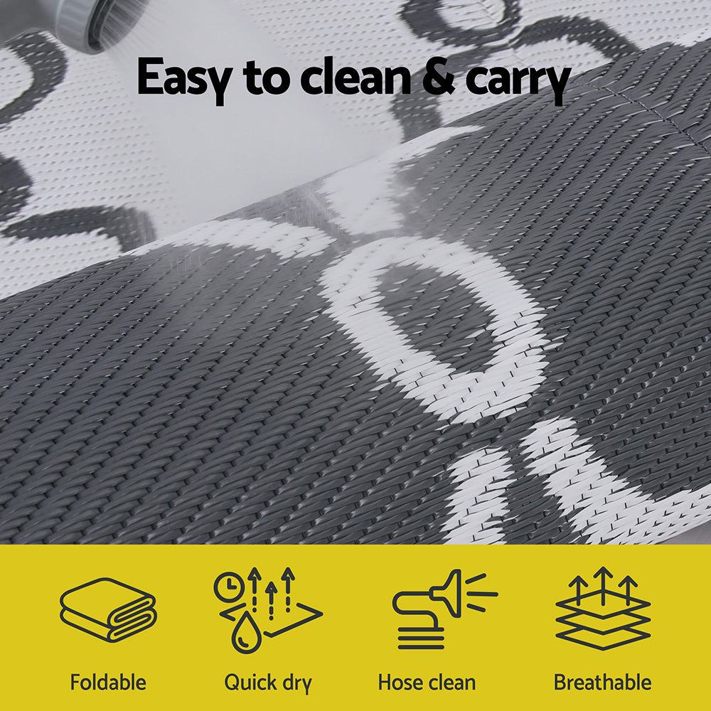 Outdoor Reversible Patio Rug – Weather-Resistant, 152x244cm, Polypropylene