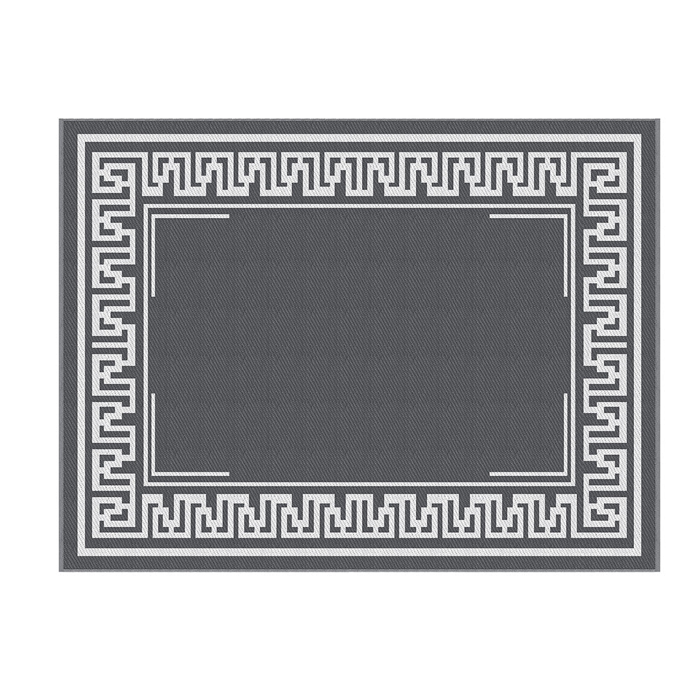 Outdoor Reversible Patio Rug – Weather-Resistant, 274x366cm, Grey Polypropylene