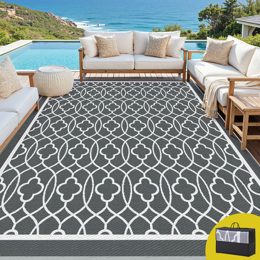 Outdoor Reversible Patio Rug – Weather-Resistant, 274x366cm, Polypropylene
