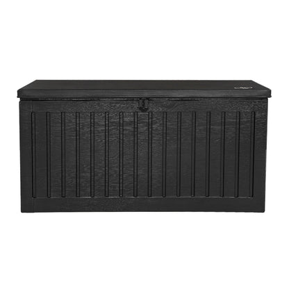 TWSC Outdoor Storage Box 270L Container Lockable Garden Bench Tool Shed Black