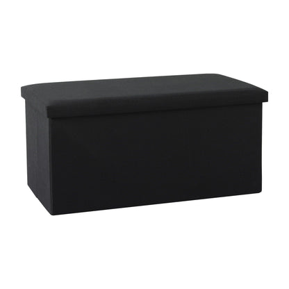 TWSC Storage Ottoman Bench Folding Blanket Box Toy Organiser Foot Stool Black