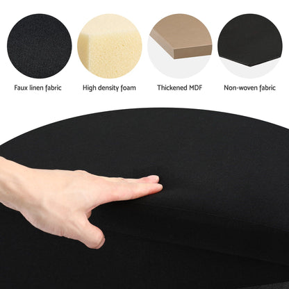 TWSC Storage Ottoman Bench Folding Blanket Box Toy Organiser Foot Stool Black