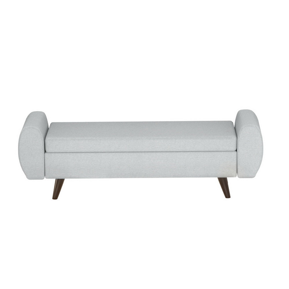 TWSC Storage Ottoman Blanket Box Armrest 140cm Grey