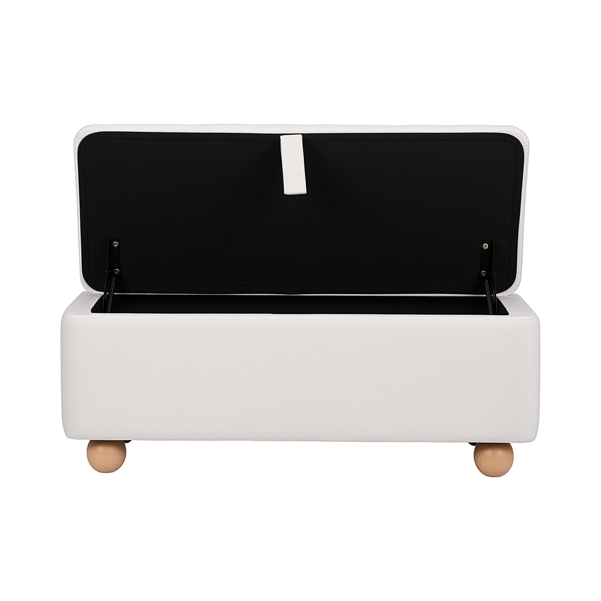TWSC Storage Ottoman Hidden Bench Velvet Blanket Box Beige 97cm