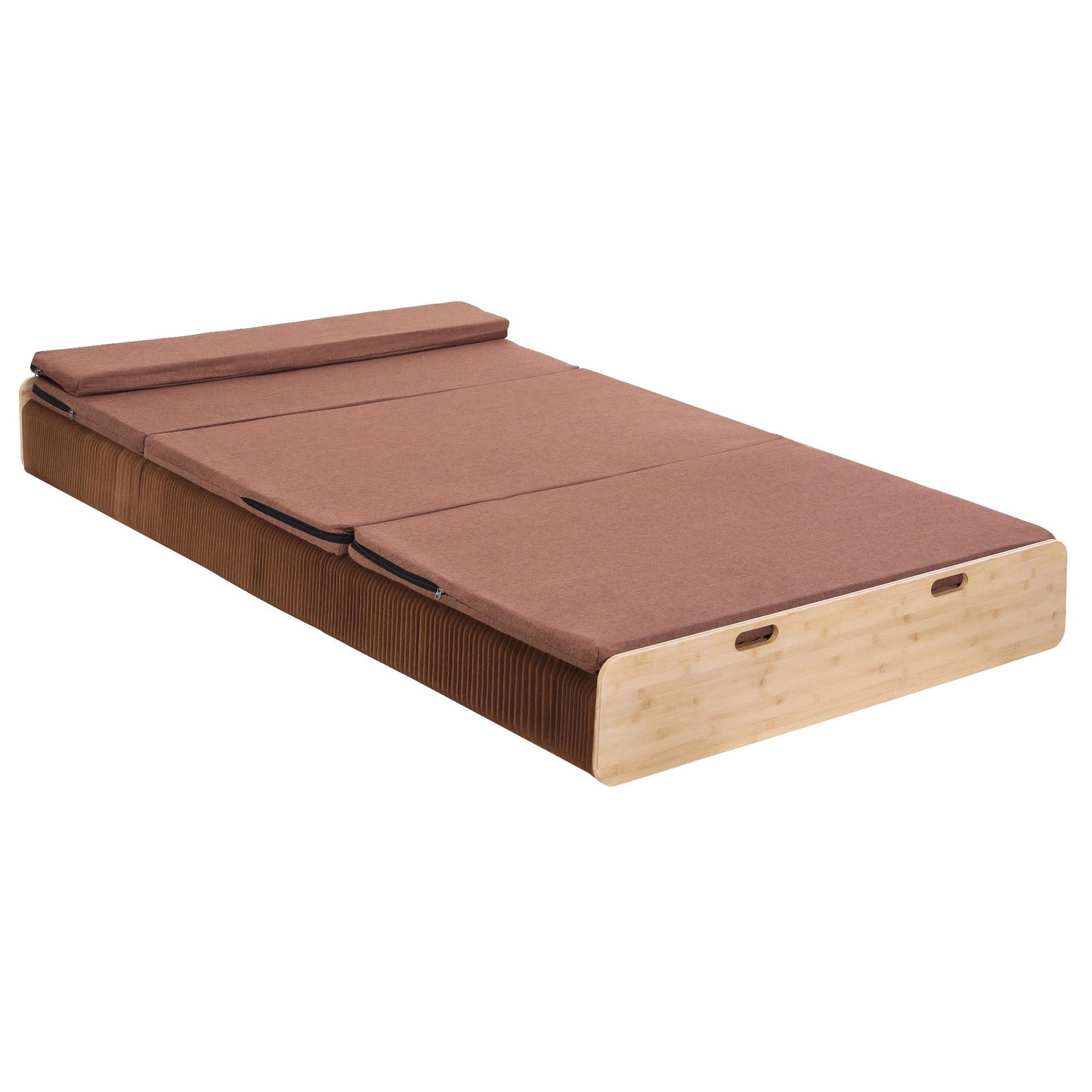 Folding Kraft Paper Bed Frame with Mattress and Pillow – 300kg Capacity, 200x120cm