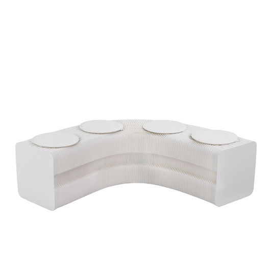 Folding Paper Bench – Expandable Accordion Stool with 4 PU Leather Seat Pads