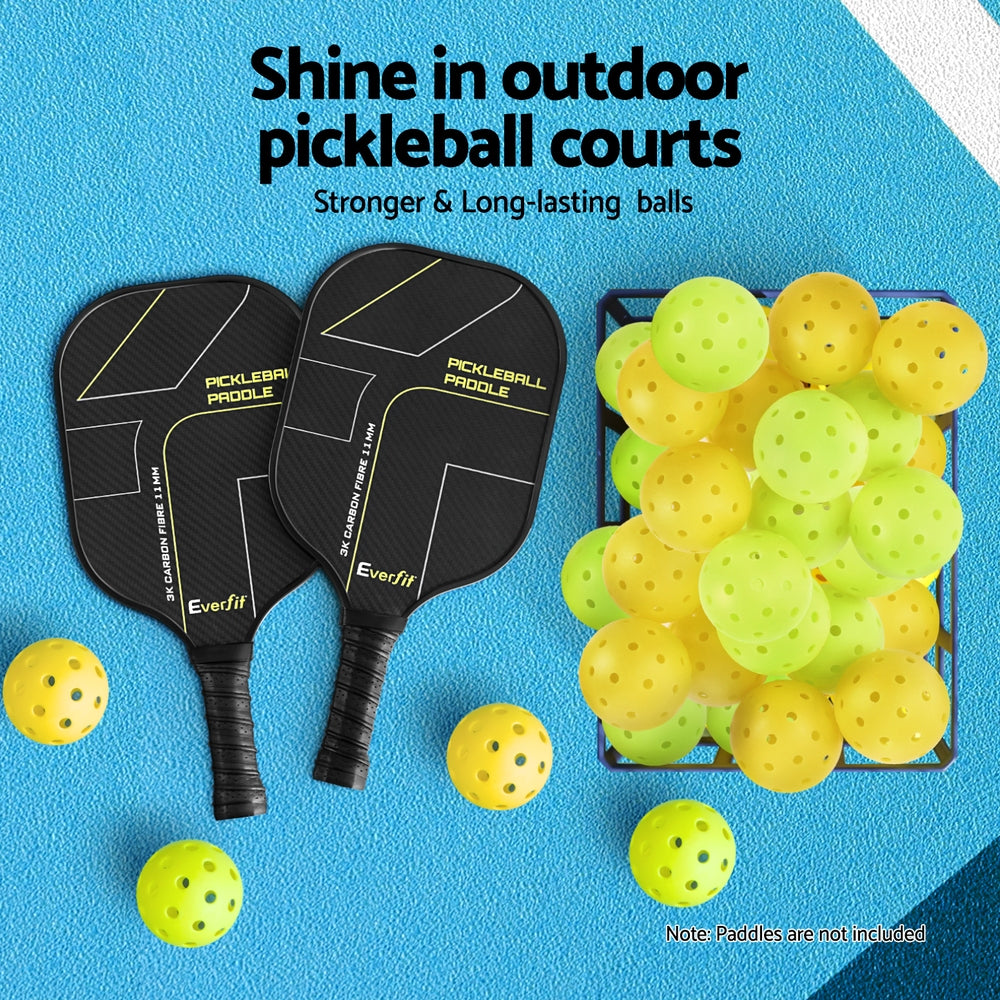 Pickleball Set – 12 Durable 40-Hole Balls, Green/Yellow