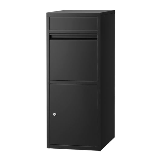 Parcel Drop Box – Weatherproof Steel, Black, Secure Lock with Keys