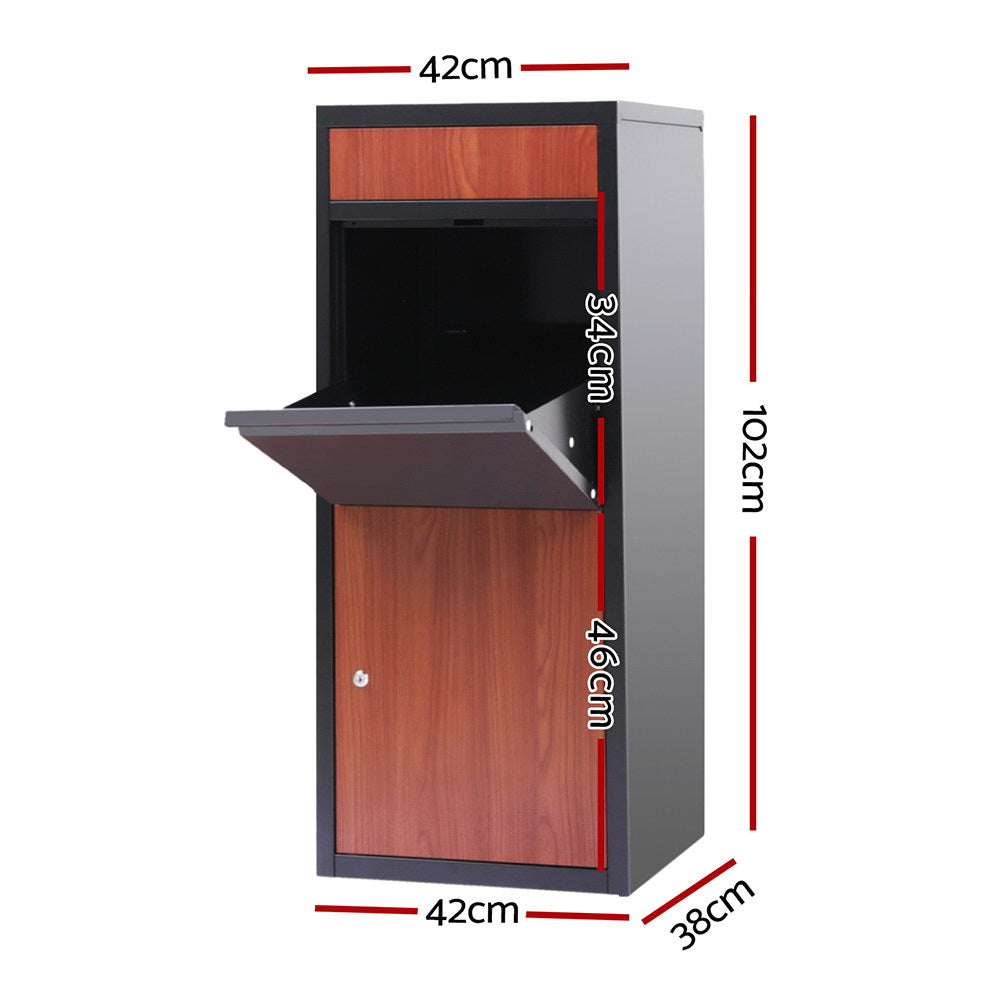 Parcel Drop Box – Secure Steel, Black Finish