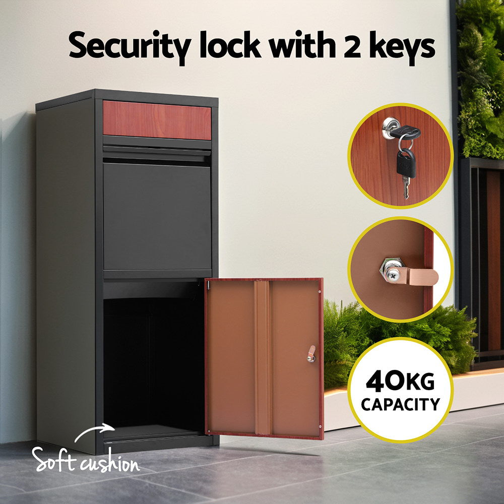 Parcel Drop Box – Secure Steel, Black Finish