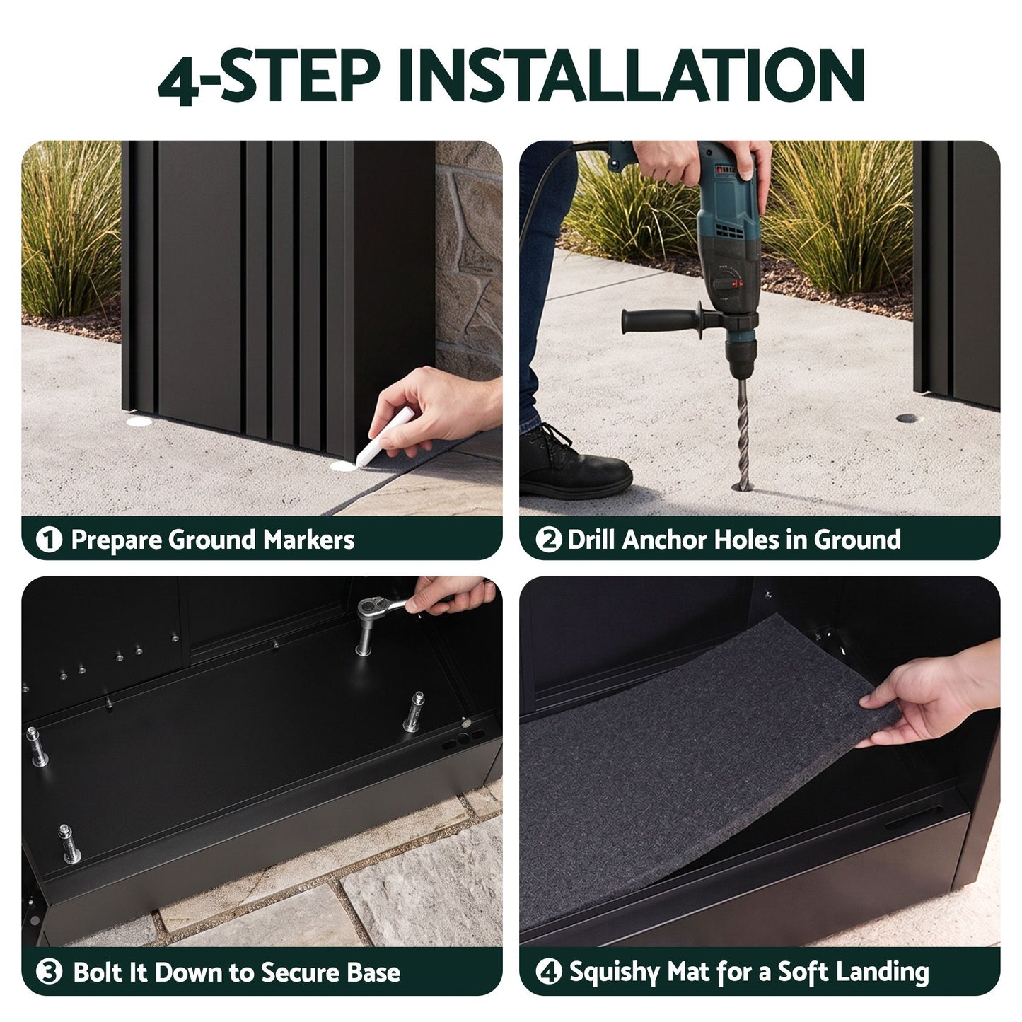 Gardeon Parcel Letterbox Drop Box Package Slot MailBox Black