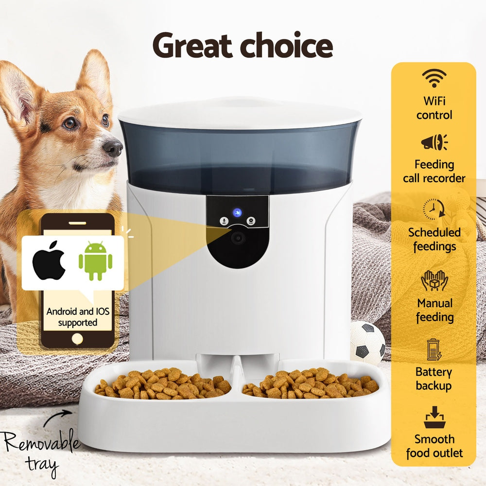 i.Pet Smart Pet Feeder – WiFi Camera, 7L Capacity, App Controlled