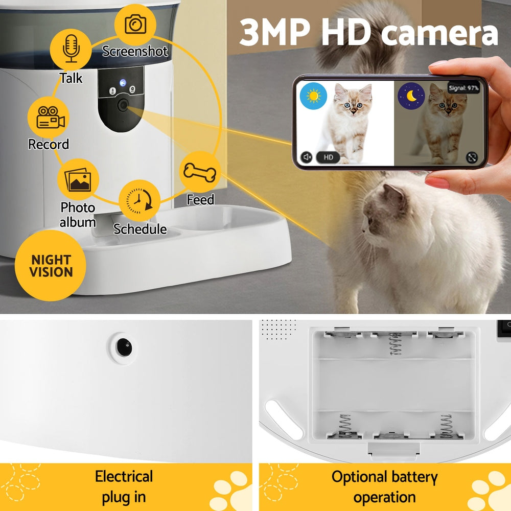 i.Pet Smart Pet Feeder – WiFi Camera, 7L Capacity, App Controlled