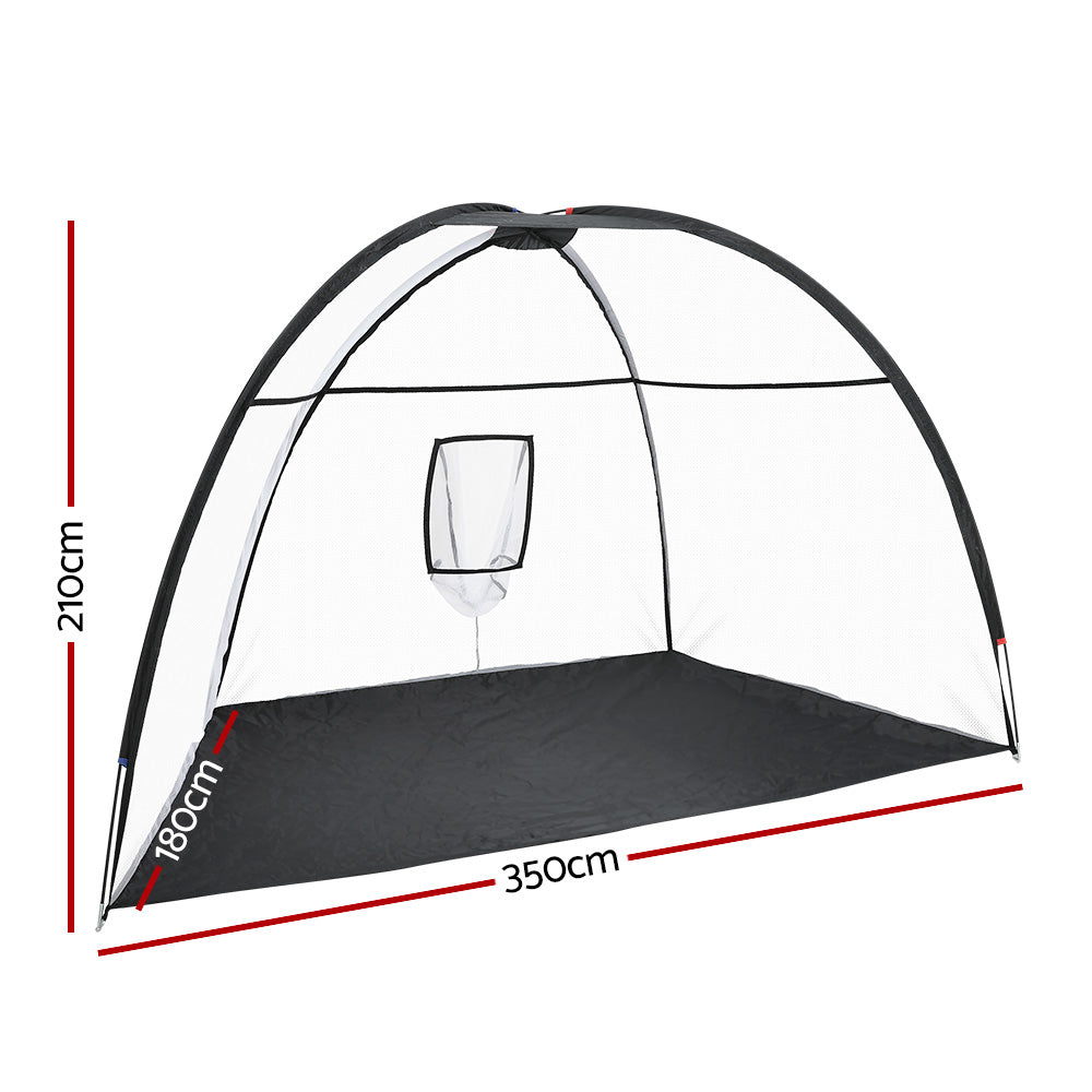 Golf Practice Net – Portable Training Aid with Target, 3.5m, Black