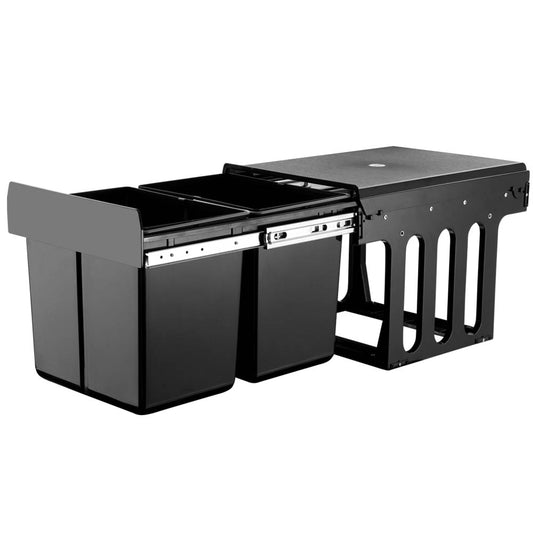 Cefito Pull Out Bin Kitchen Double Basket 2X15L 2X20L