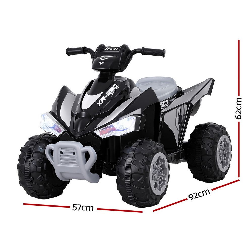 Kids Electric Ride-On ATV – 12V Black with Twin Motors and Anti-Slip Tyres