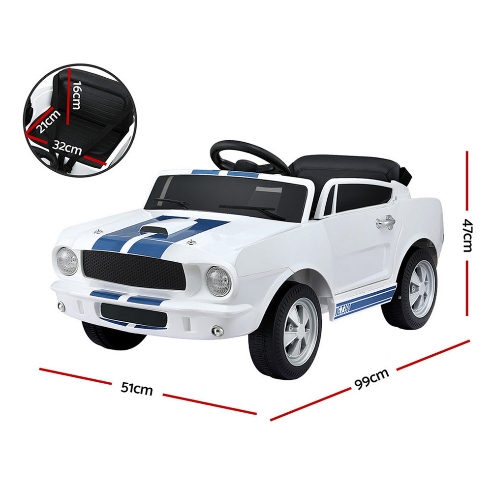 Kids Electric Ride-On Car – Remote Control, White