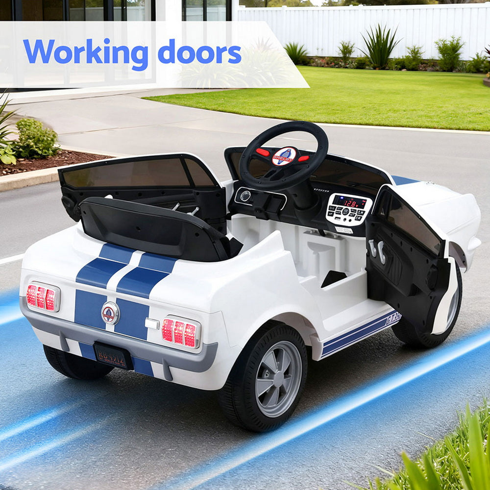 Kids Electric Ride-On Car – Remote Control, White